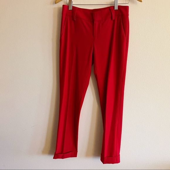 Alice + Olivia Pants - A+O Red Suit Straight Pants